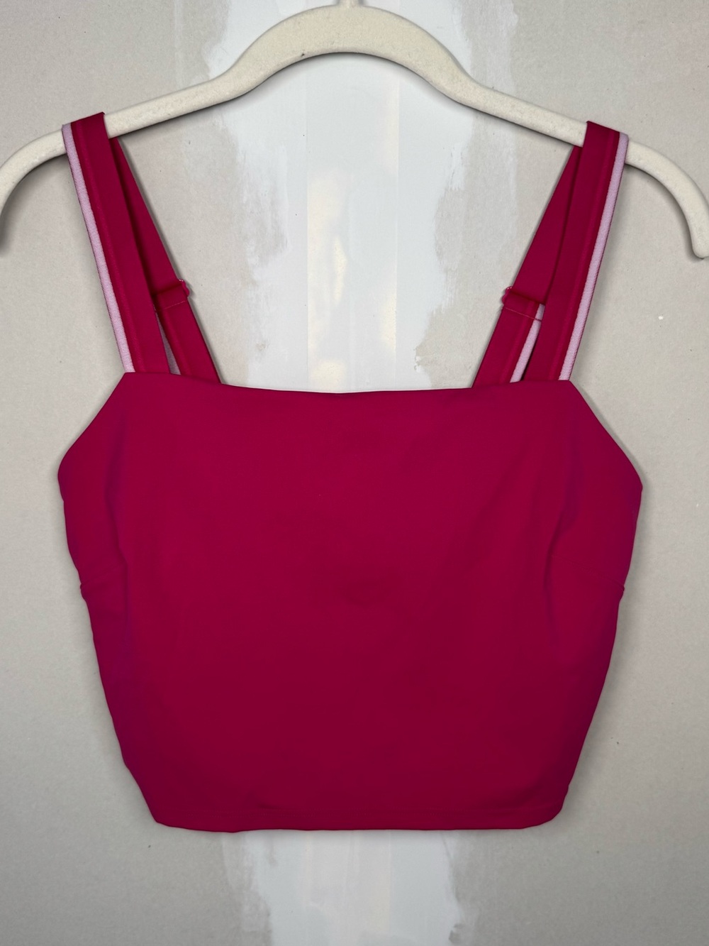 Lululemon Square-Neck Cropped Tennis Tank Top-Passionate / White